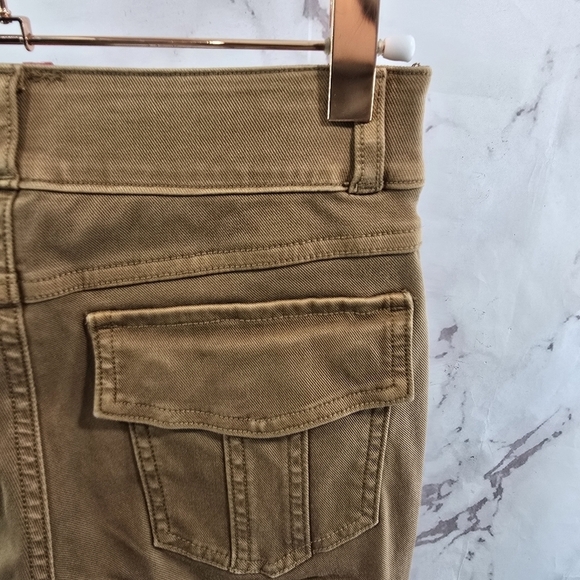 Spanx Pants Women Small Brown High Rise Stretch Twill Ankle Cargo Cropped - Picture 11 of 12